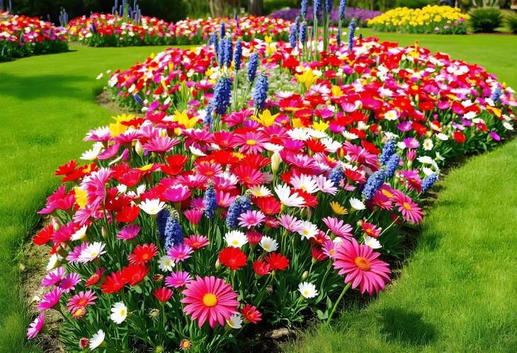 Enchanting Spring Garden Colorful Flower Blooms